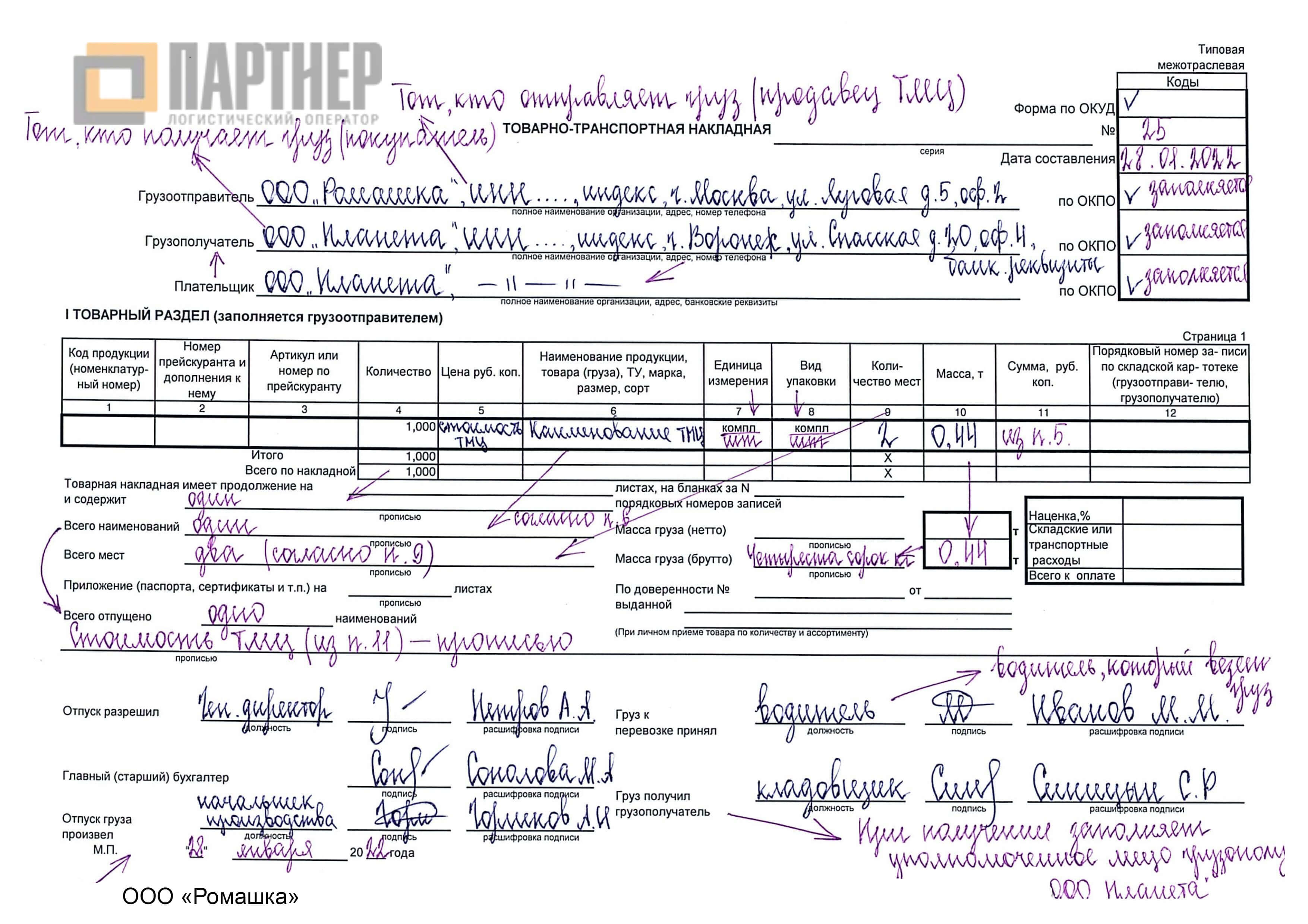 Ттн образец 2023